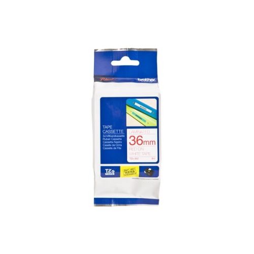 BROTHER Fita laminada branco/vermelho 36mm , Brother , BROTZE262 , 4977766685573